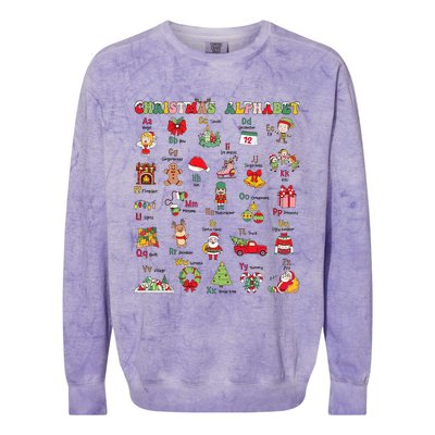 ABCs Learning Kindergarten Teacher Christmas Lights Alphabet Colorblast Crewneck Sweatshirt