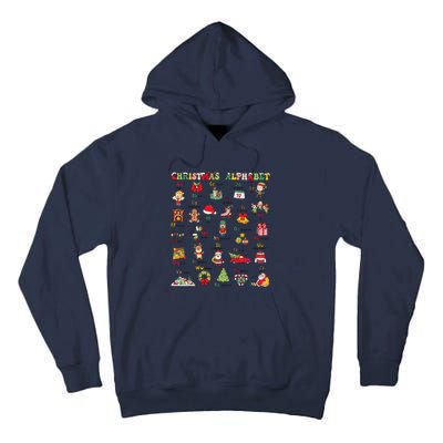 ABCs Learning Kindergarten Teacher Christmas Lights Alphabet Tall Hoodie