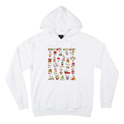 ABCs Learning Kindergarten Teacher Christmas Lights Alphabet Hoodie