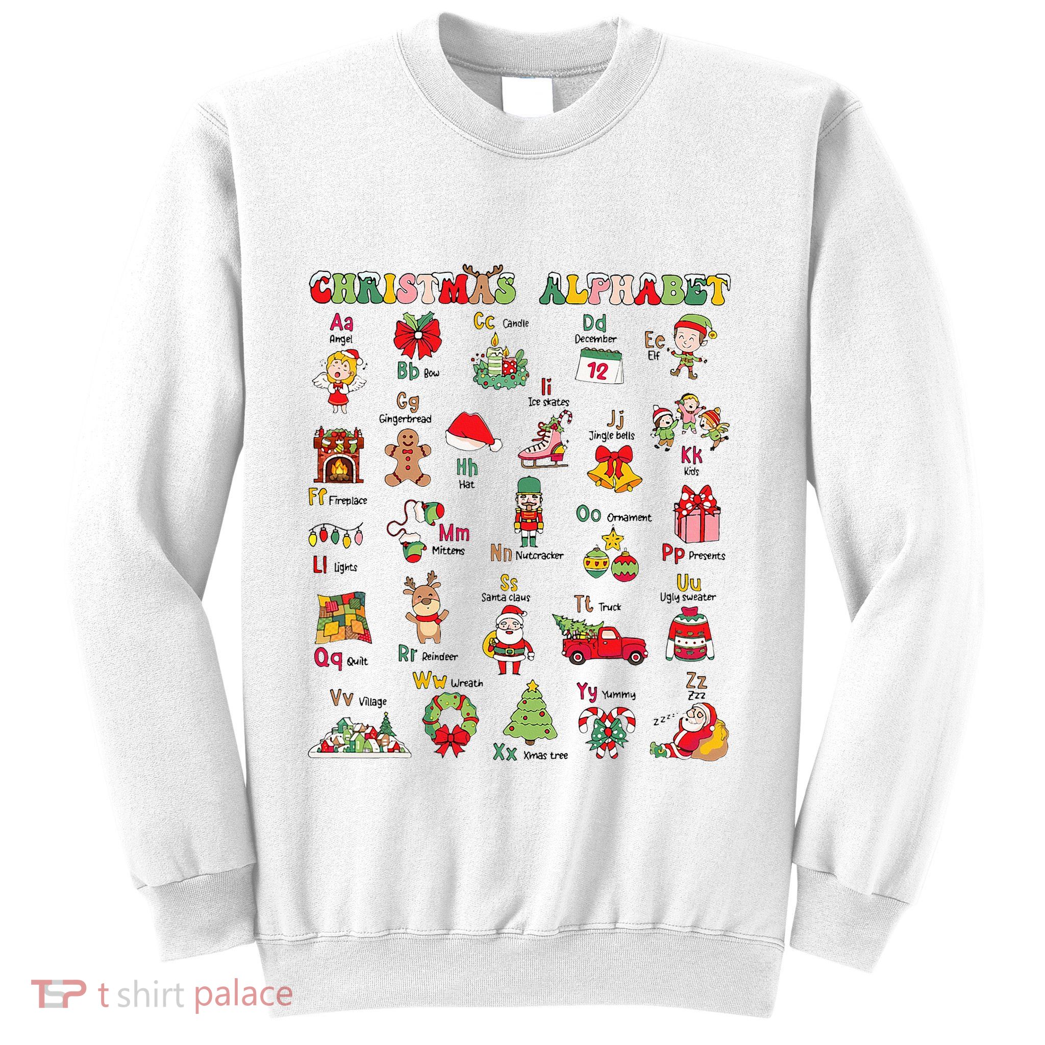 ABCs Learning Kindergarten Teacher Christmas Lights Alphabet Sweatshirt
