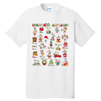 ABCs Learning Kindergarten Teacher Christmas Lights Alphabet Tall T-Shirt