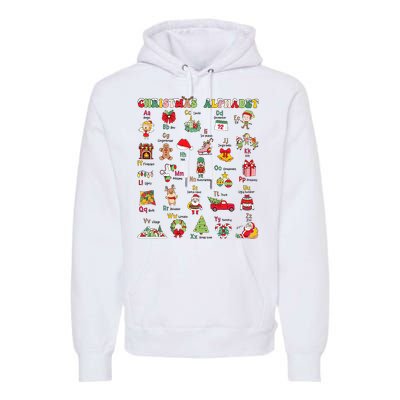 ABCs Learning Kindergarten Teacher Christmas Lights Alphabet Premium Hoodie