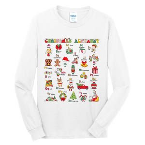 ABCs Learning Kindergarten Teacher Christmas Lights Alphabet Tall Long Sleeve T-Shirt