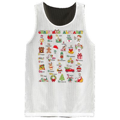 ABCs Learning Kindergarten Teacher Christmas Lights Alphabet Mesh Reversible Basketball Jersey Tank