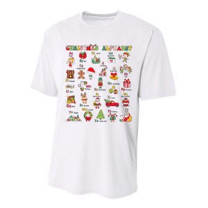 ABCs Learning Kindergarten Teacher Christmas Lights Alphabet Performance Sprint T-Shirt