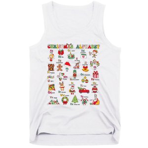 ABCs Learning Kindergarten Teacher Christmas Lights Alphabet Tank Top