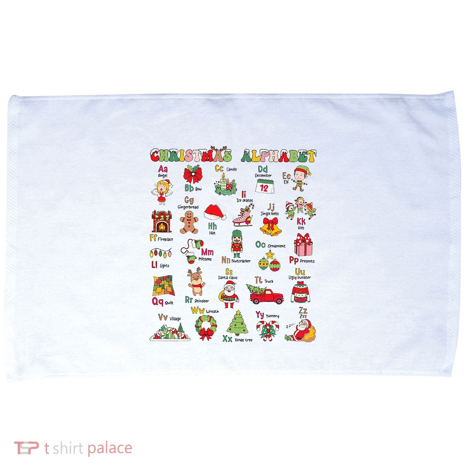 ABCs Learning Kindergarten Teacher Christmas Lights Alphabet Microfiber Hand Towel