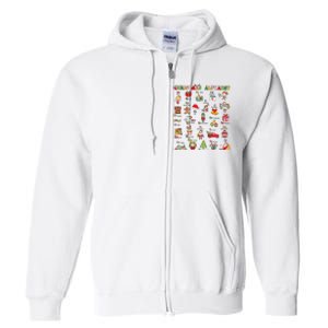 ABCs Learning Kindergarten Teacher Christmas Lights Alphabet Full Zip Hoodie