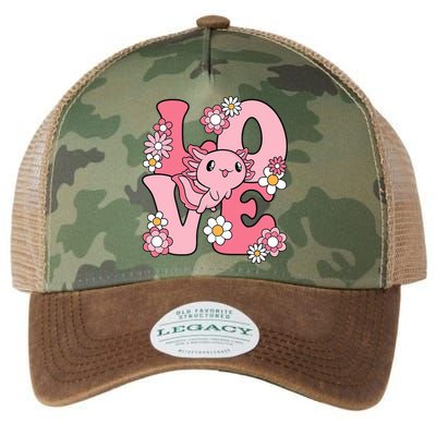 Axolotl Love Kawaii Axolotl Lover Legacy Tie Dye Trucker Hat