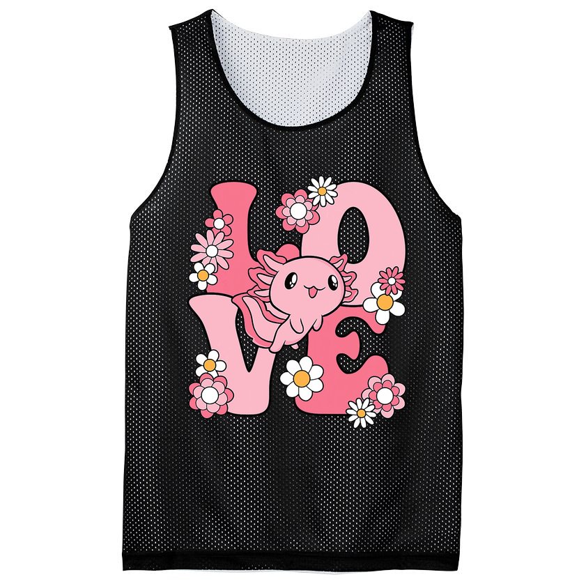 Axolotl Love Kawaii Axolotl Lover Mesh Reversible Basketball Jersey Tank