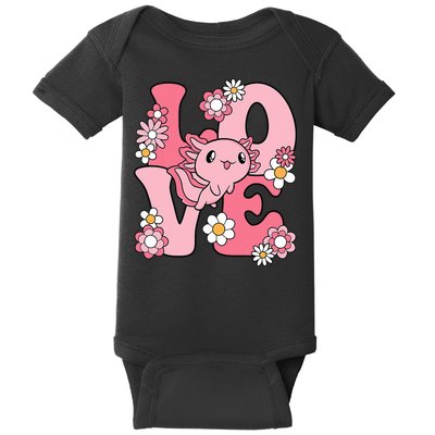 Axolotl Love Kawaii Axolotl Lover Baby Bodysuit