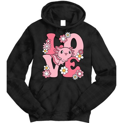 Axolotl Love Kawaii Axolotl Lover Tie Dye Hoodie