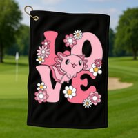 Axolotl Love Kawaii Axolotl Lover Golf Towel