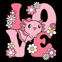 Axolotl Love Kawaii Axolotl Lover Cropped Pullover Crew