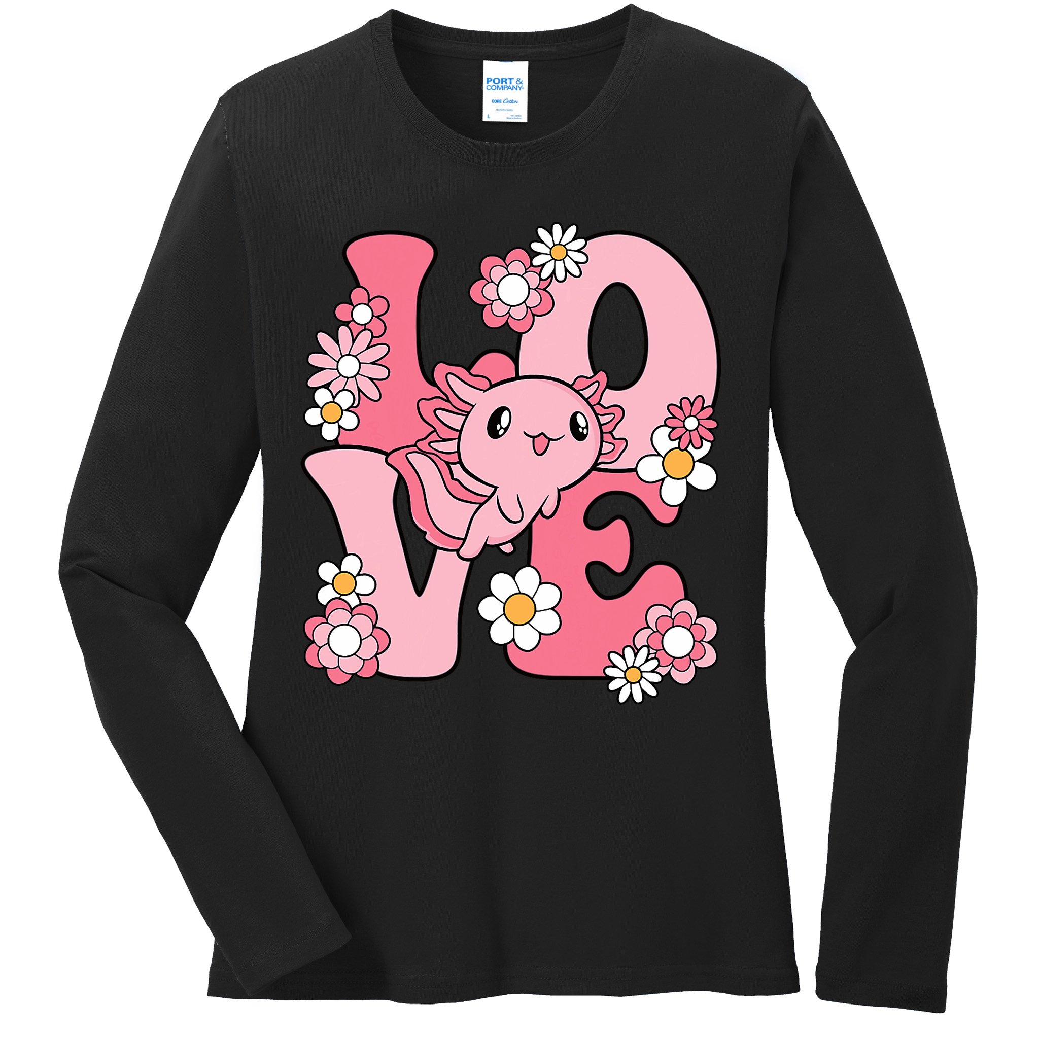 Axolotl Love Kawaii Axolotl Lover Ladies Long Sleeve Shirt