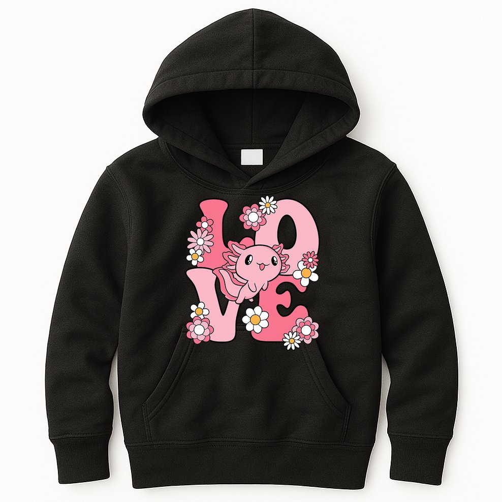 Axolotl Love Kawaii Axolotl Lover Kids Hoodie