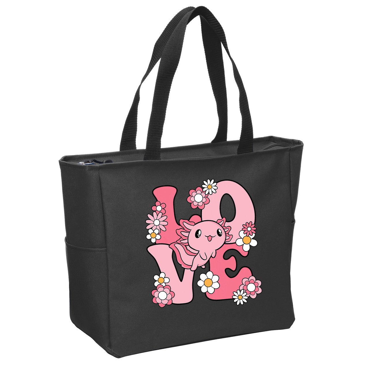 Axolotl Love Kawaii Axolotl Lover Zip Tote Bag