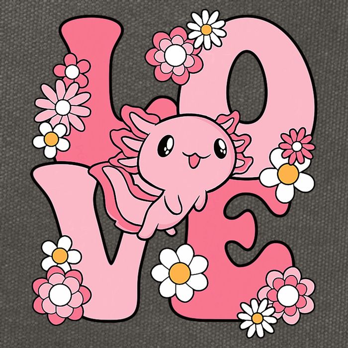 Axolotl Love Kawaii Axolotl Lover Cotton Canvas Backpack