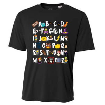 Abcs Learning Kindergarten Teacher Funny Halloween Alphabet Cooling Performance Crew T-Shirt