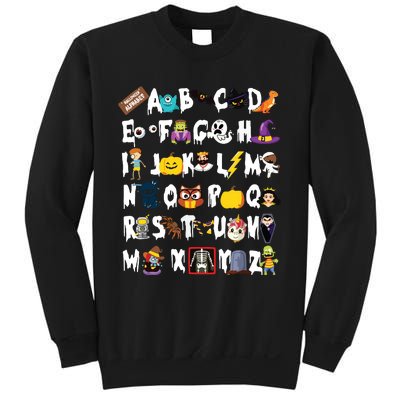 Abcs Learning Kindergarten Teacher Funny Halloween Alphabet Sweatshirt