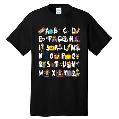 Abcs Learning Kindergarten Teacher Funny Halloween Alphabet Tall T-Shirt