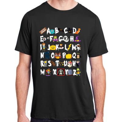 Abcs Learning Kindergarten Teacher Funny Halloween Alphabet Adult ChromaSoft Performance T-Shirt