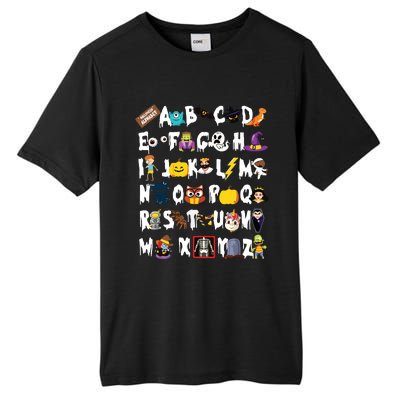 Abcs Learning Kindergarten Teacher Funny Halloween Alphabet Tall Fusion ChromaSoft Performance T-Shirt