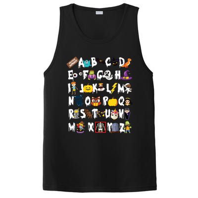 Abcs Learning Kindergarten Teacher Funny Halloween Alphabet PosiCharge Competitor Tank