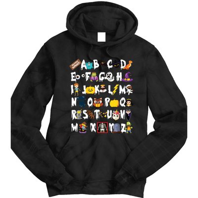 Abcs Learning Kindergarten Teacher Funny Halloween Alphabet Tie Dye Hoodie