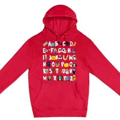 Abcs Learning Kindergarten Teacher Funny Halloween Alphabet Premium Pullover Hoodie