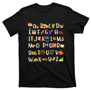 ABCs Learning Kindergarten Teacher Thanksgiving Alphabet T-Shirt