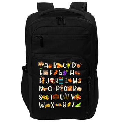 ABCs Learning Kindergarten Teacher Thanksgiving Alphabet Impact Tech Backpack