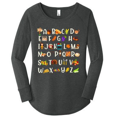 ABCs Learning Kindergarten Teacher Thanksgiving Alphabet Women's Perfect Tri Tunic Long Sleeve Shirt