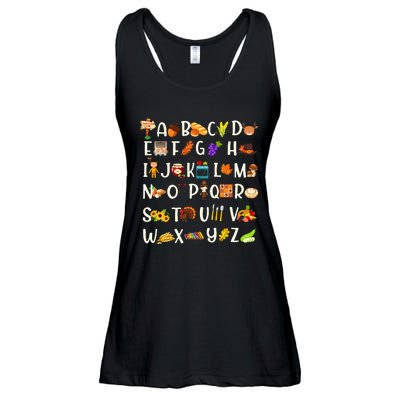 ABCs Learning Kindergarten Teacher Thanksgiving Alphabet Ladies Essential Flowy Tank