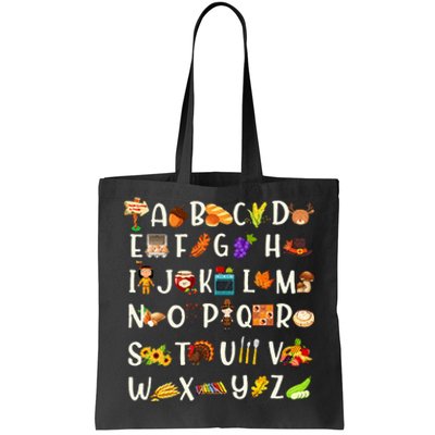 ABCs Learning Kindergarten Teacher Thanksgiving Alphabet Tote Bag