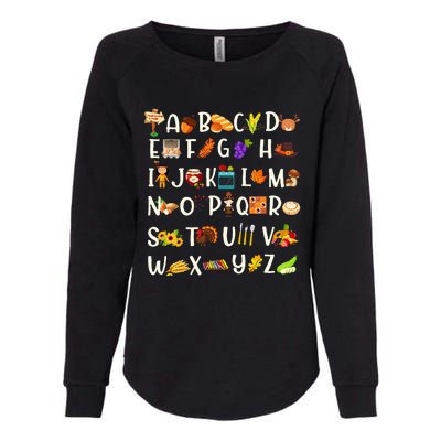 ABCs Learning Kindergarten Teacher Thanksgiving Alphabet Womens California Wash Sweatshirt