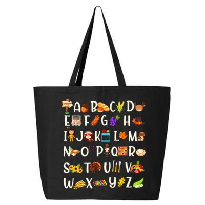 ABCs Learning Kindergarten Teacher Thanksgiving Alphabet 25L Jumbo Tote