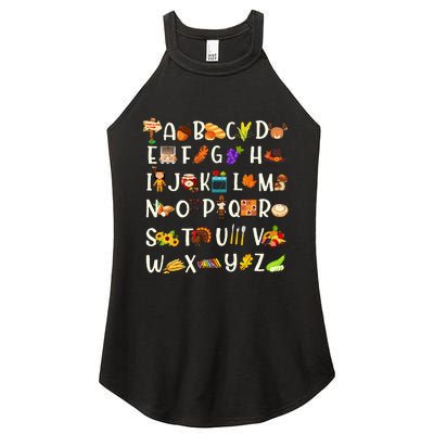 ABCs Learning Kindergarten Teacher Thanksgiving Alphabet Women's Perfect Tri Rocker Tank