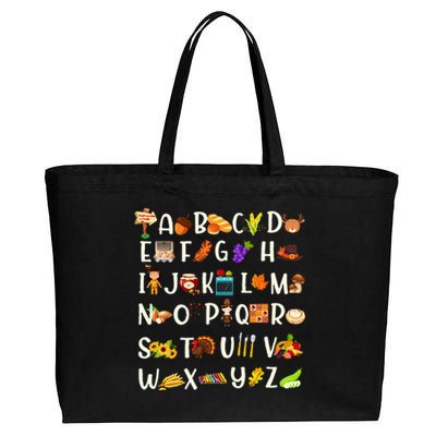 ABCs Learning Kindergarten Teacher Thanksgiving Alphabet Cotton Canvas Jumbo Tote