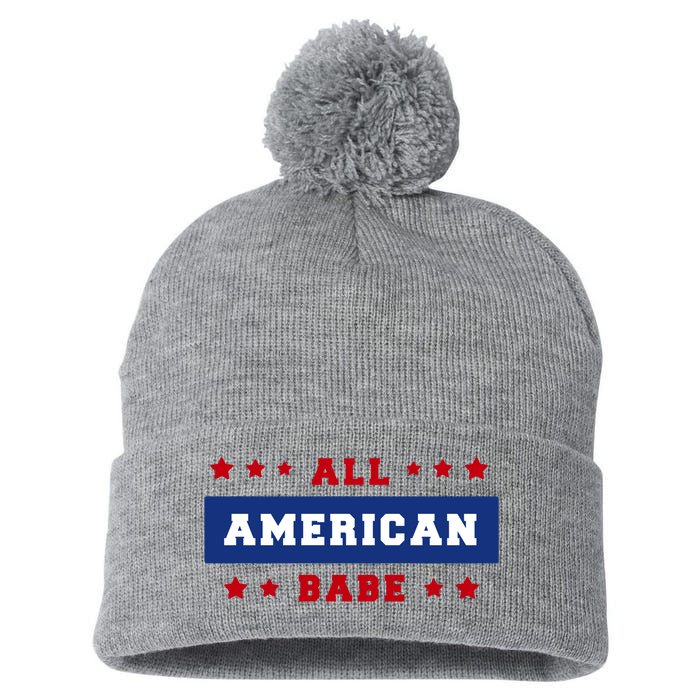 All American Babe Pom Pom 12in Knit Beanie