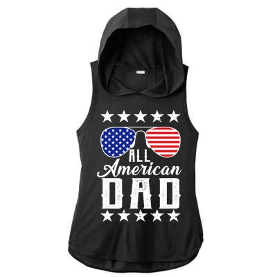 All American Dad  Ladies PosiCharge Tri-Blend Wicking Draft Hoodie Tank