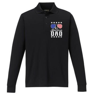 All American Dad  Performance Long Sleeve Polo