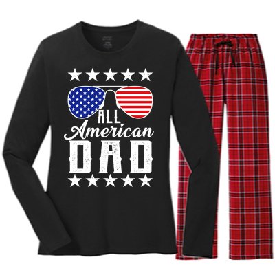 All American Dad  Women's Long Sleeve Flannel Pajama Set 