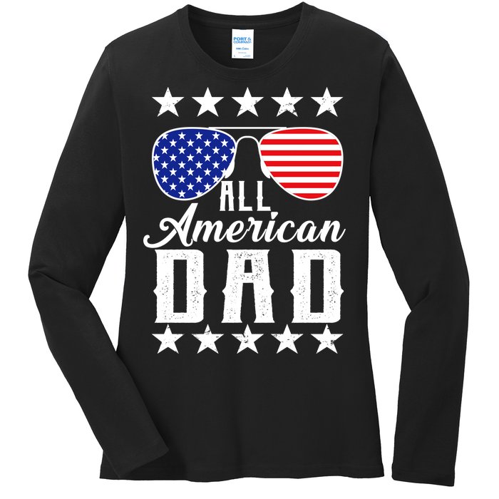 All American Dad  Ladies Long Sleeve Shirt