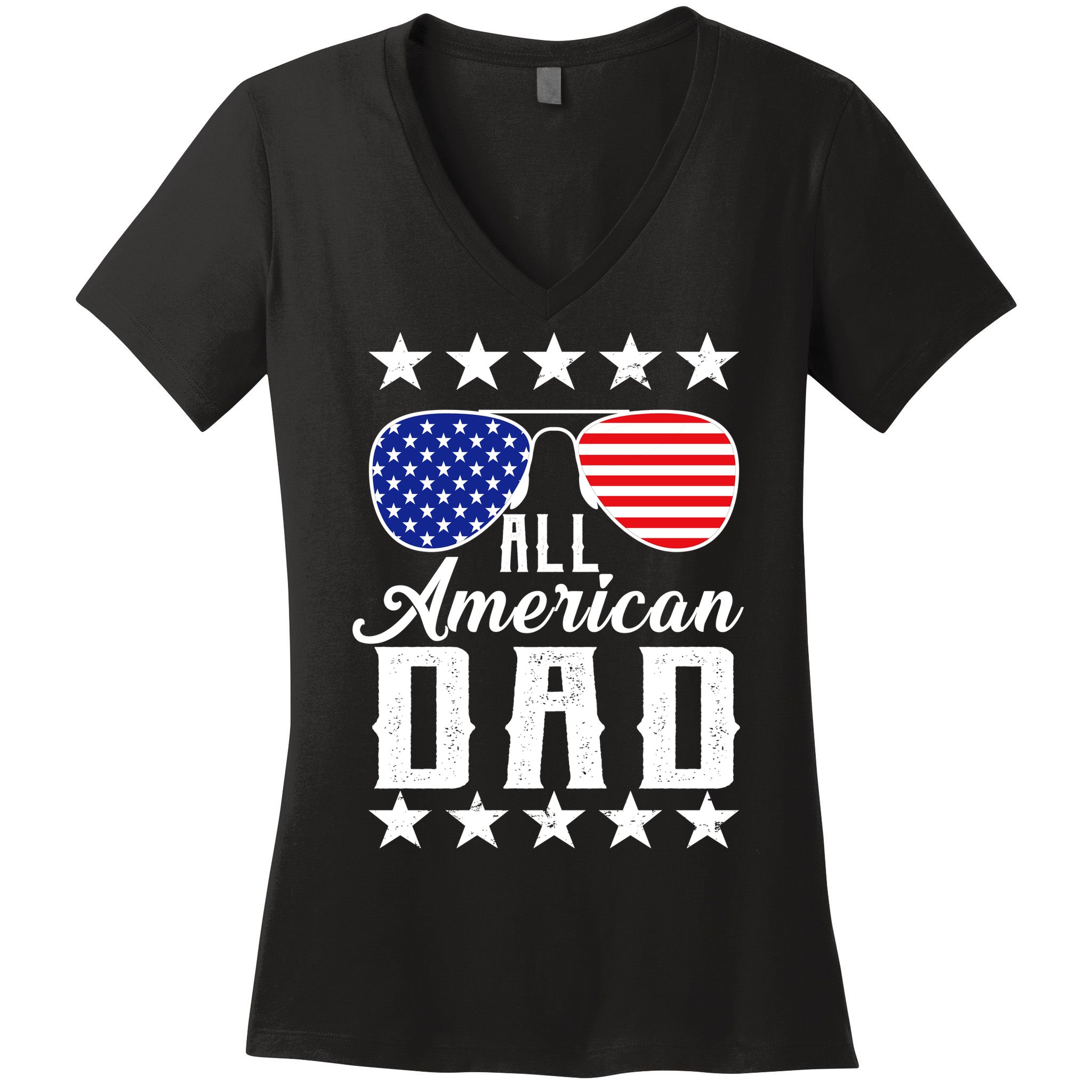 All American Dad  Women's V-Neck T-Shirt