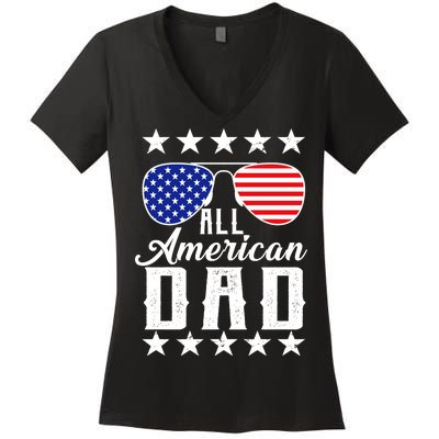 All American Dad  Women's V-Neck T-Shirt