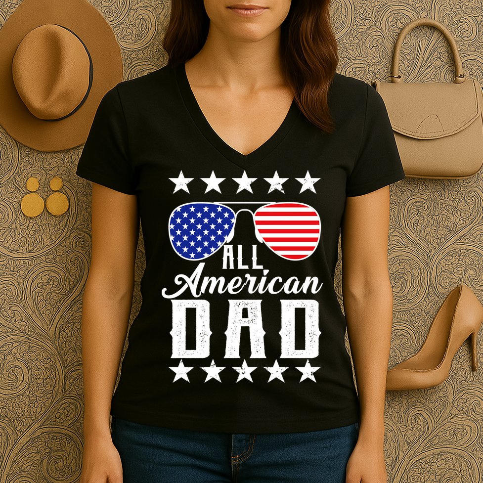 All American Dad  Women's V-Neck T-Shirt