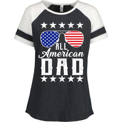 All American Dad  Enza Ladies Jersey Colorblock Tee