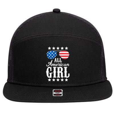 All American Girl 7 Panel Mesh Trucker Snapback Hat