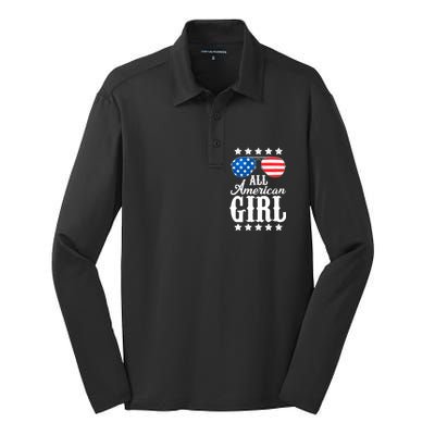 All American Girl Silk Touch Performance Long Sleeve Polo